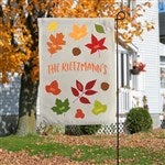 31927 - Fall Family Leaf Character Personalized Garden Flag