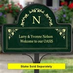 6607 - Floral Monogram Personalized Magnetic Garden Sign