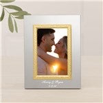 47825 - Wedding Personalized Silver & Gold Hammered Frame