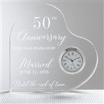 27376 - Anniversary Engraved Heart Clock