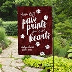 18202 - Paw Prints On My Heart Personalized Garden Flag