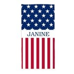 17492 - Red, White & Blue Personalized Beach Towel