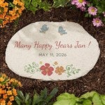 32588 - Precious Moments® Floral Personalized Round Garden Stone