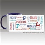 41122 - Trendy Repeating Name Personalized Coffee Mugs