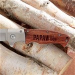 26442 - Dad Established Personalized Wood Handle Folding Knife