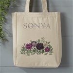 30609 - Floral Love For Grandma Personalized Canvas Tote Bags
