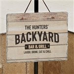 38592 - Backyard Bar & Grill Personalized Outdoor Slate Sign