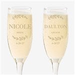 50827 - Their Initials Personalized Wedding Champagne Flute Set 