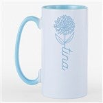 55112 - Birth Flower Name Personalized 12oz Ceramic Tall Skinny Mug