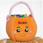 14971 - Miss Pumpkin Embroidered Plush Trick or Treat Bag