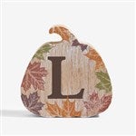 54943 - Initial Monogram Personalized Wooden Pumpkin