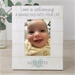 30082 - Love Is Welcoming A Grandchild Personalized Shiplap Picture Frame