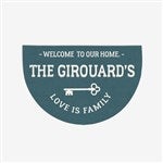 18837 - Key To Our Home Personalized Half Round Doormat