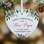 49278 - 1st Christmas As Grandparents Personalized Heart Ornament
