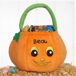 14972 - Pumpkin Pal Embroidered Plush Trick or Treat Bag