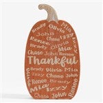 54947 - Repeating Name Personalized Wooden Pumpkin