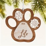 43150 - Snowflake Pet Paw Personalized Wood Ornament