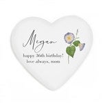 40777 - Birth Month Flower Personalized Acrylic Heart Magnet