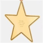 45393 - Engraved Gold Star Metal Ornament