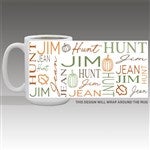 48142 - Fall Repeating Name Personalized Coffee Mugs