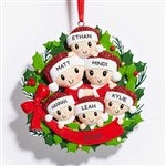 53820 - Holly Jolly Family Wreath Personalized Christmas Ornament