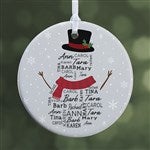 42496 - Snowman Repeating Name Personalized Ornament