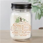 48140 - Fall Repeating Name Personalized Farmhouse Candle Jar