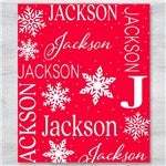 48904 - Christmas Snowflake Repeating Name Personalized Wrapping Paper