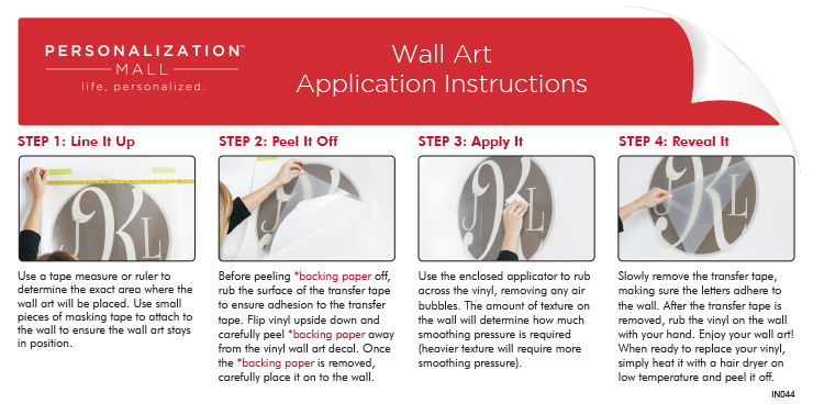 Wall Art Application Instructions